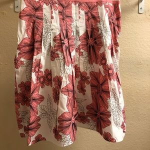Knee length flowered skirt